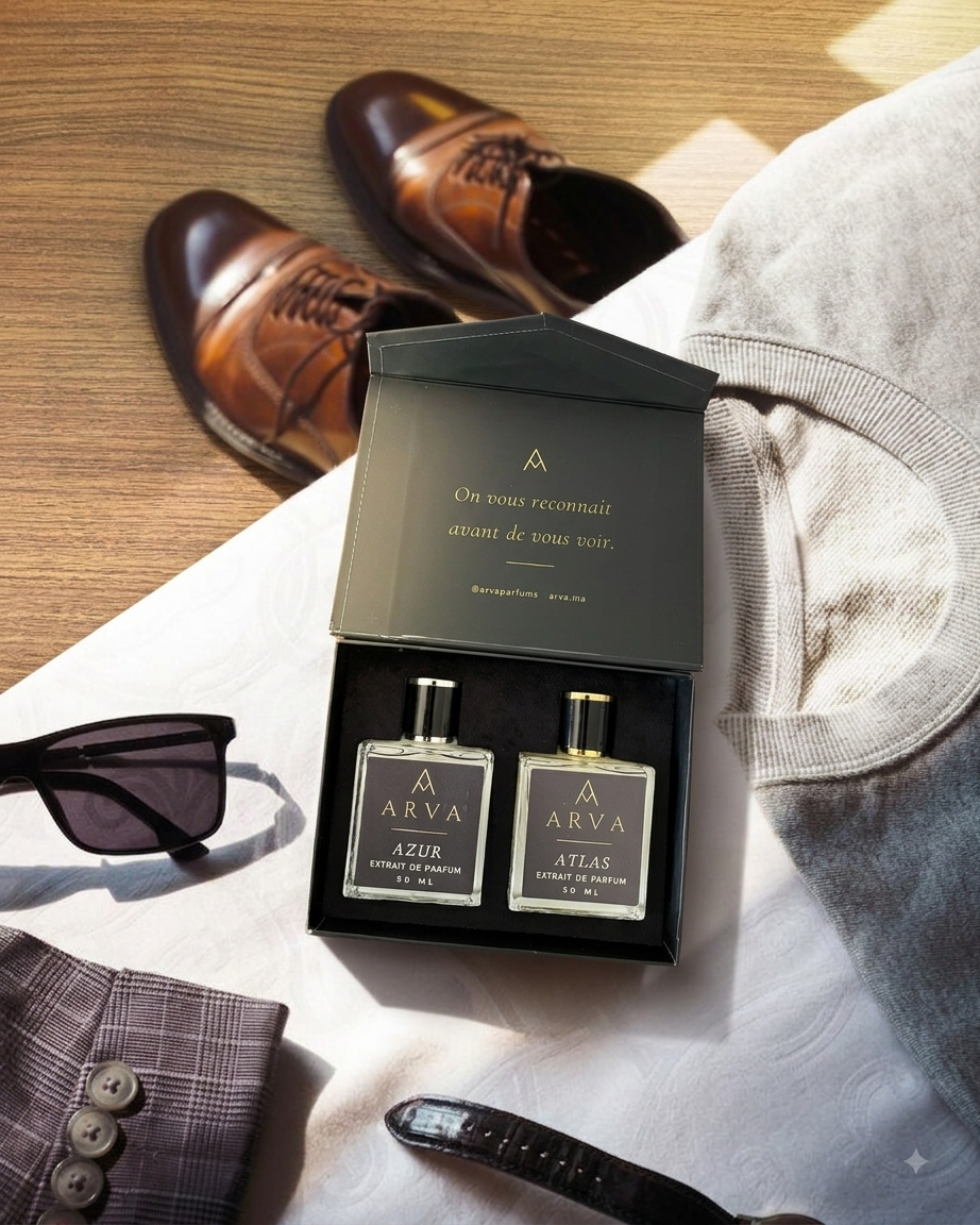 Pack Femme ARVA — Coffret LUNA & CRISTAL ouvert, fond rose